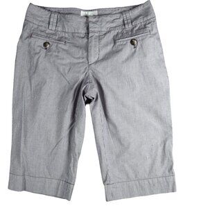 Anthropology Elevenses Capri Pants Cuffed Y2K Micro Stripes Sz 4